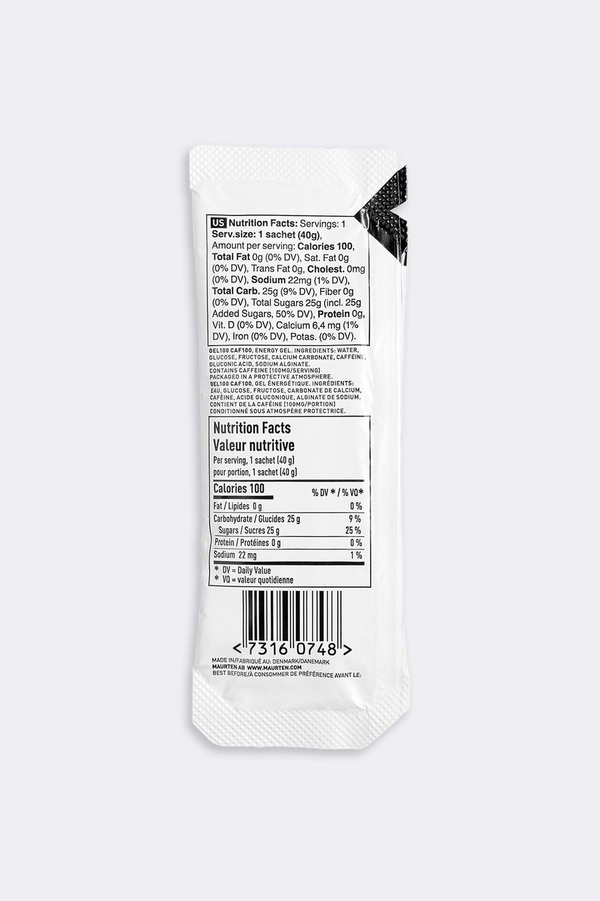 Maurten Gel 100 Caf 100, box of 12 sachets