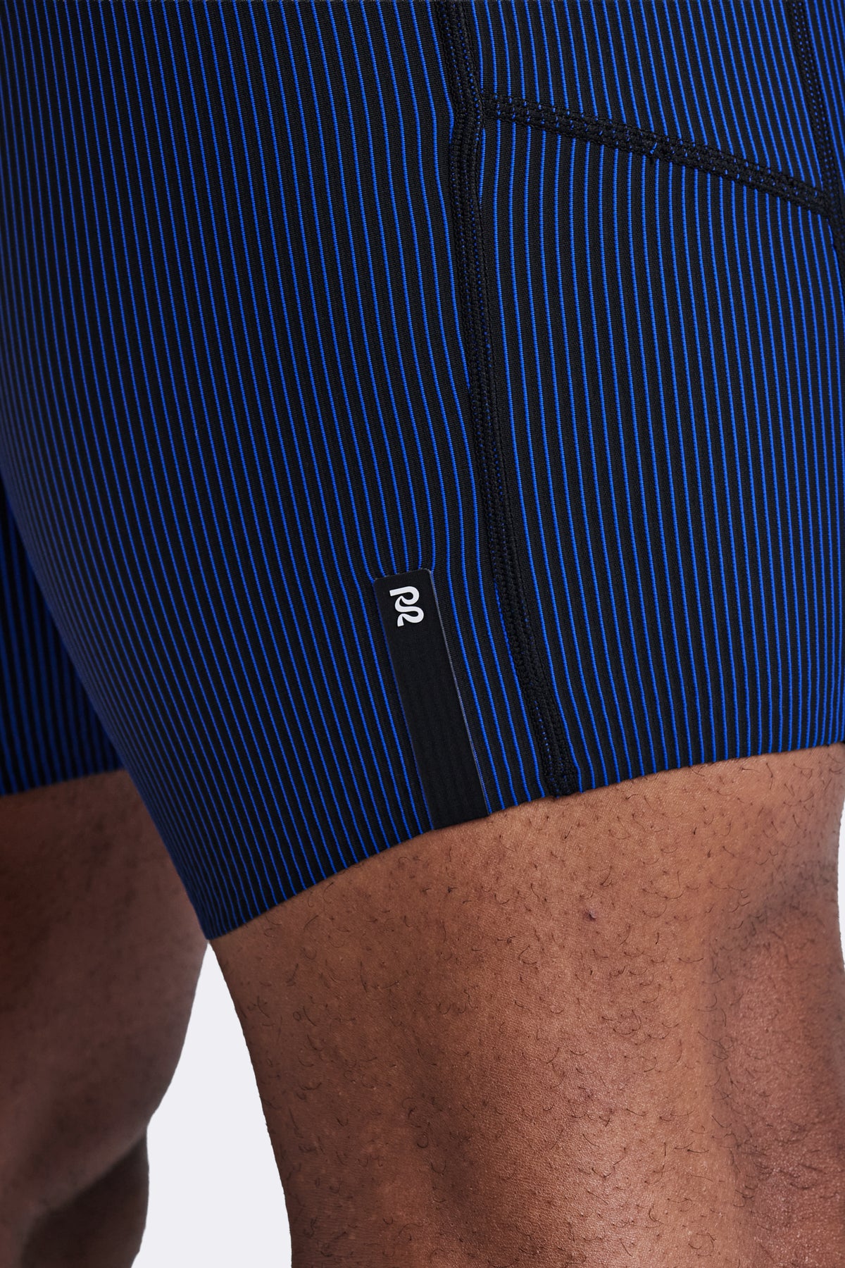 Men's Striped Cadence™ Half Tights - Black / Bauhaus Blue