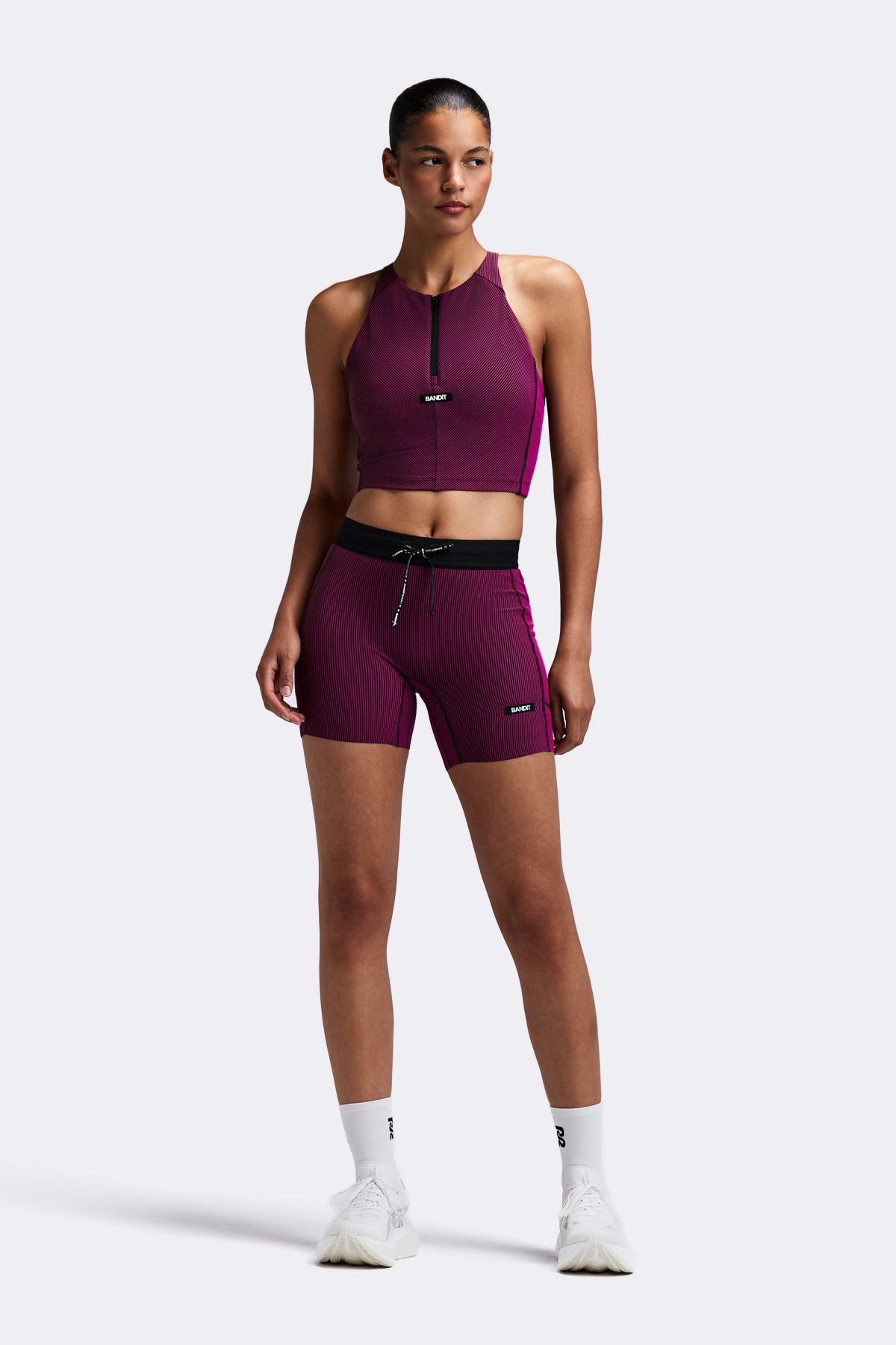 Bandit Women's Striped Cadence™ Zip Front Race Crop