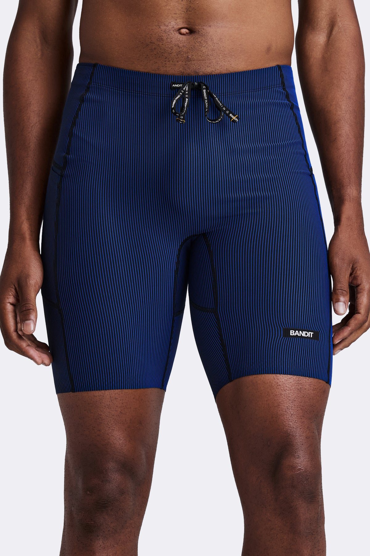 Men's Striped Cadence™ Half Tights - Black / Bauhaus Blue