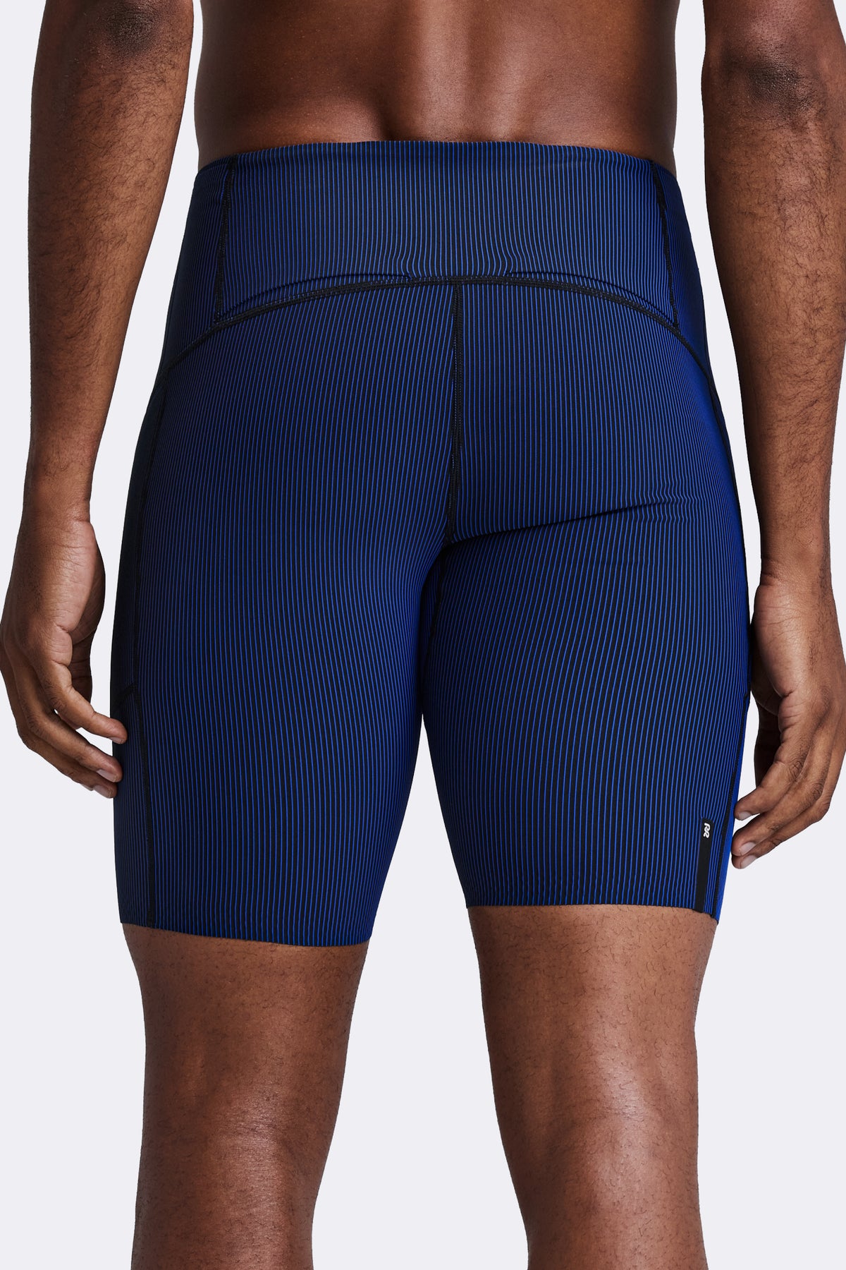 Men's Striped Cadence™ Half Tights - Black / Bauhaus Blue