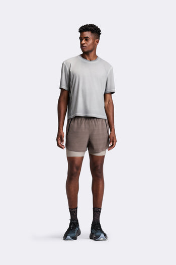 Men's CoolGrid™ 2-in-1 Run Shorts - Cocoa