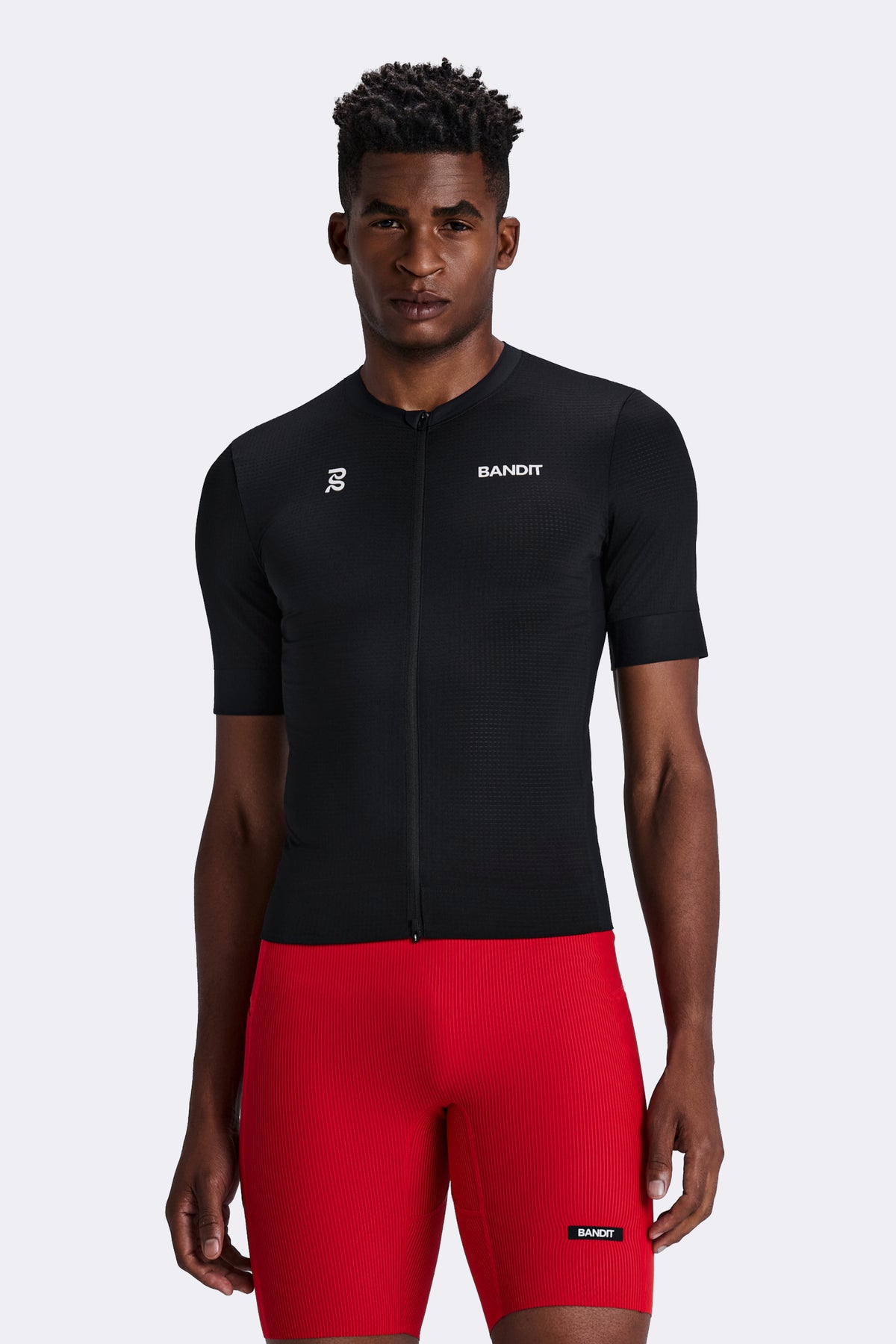 Men's GeoMesh™ 2-Way Zip Race Top - Black