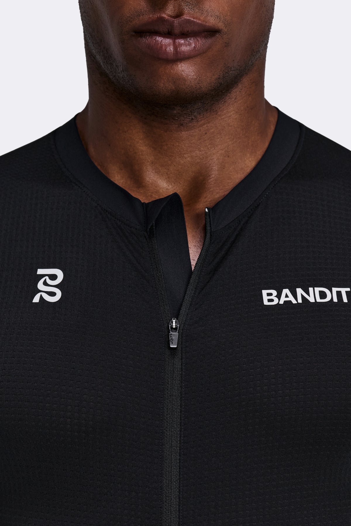 Men's GeoMesh™ 2-Way Zip Race Top - Black