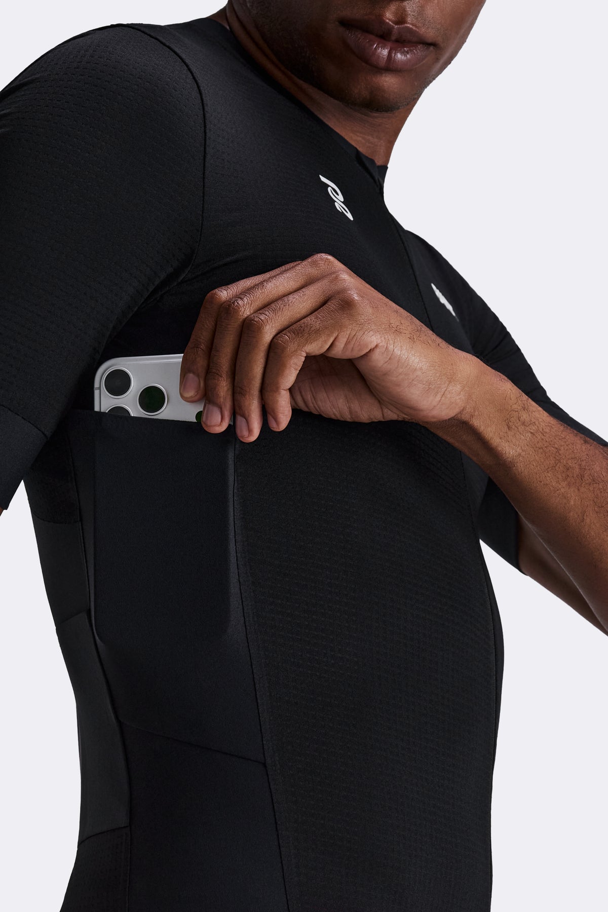 Men's GeoMesh™ 2-Way Zip Race Top - Black