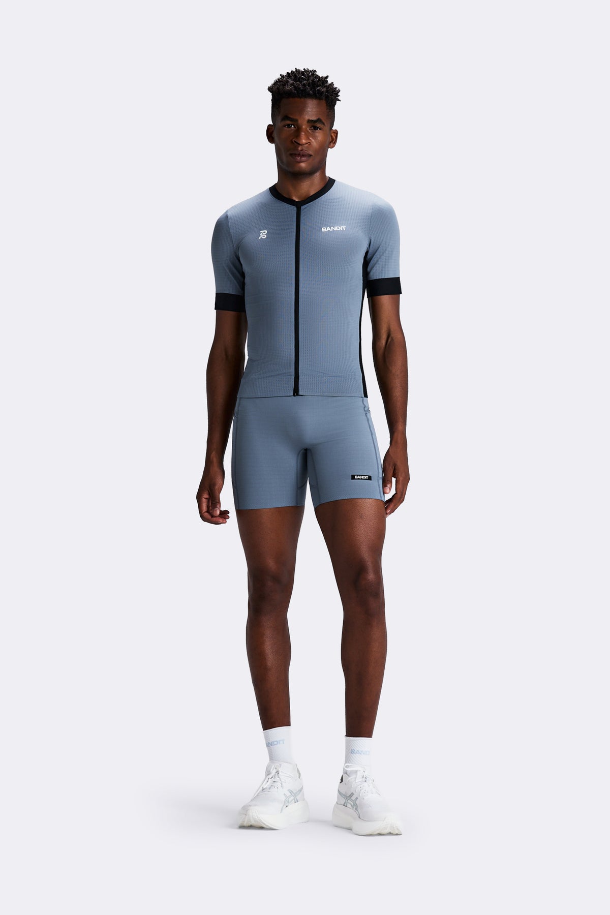 Men's GeoMesh™ 2-Way Zip Race Top - Steel Horizon