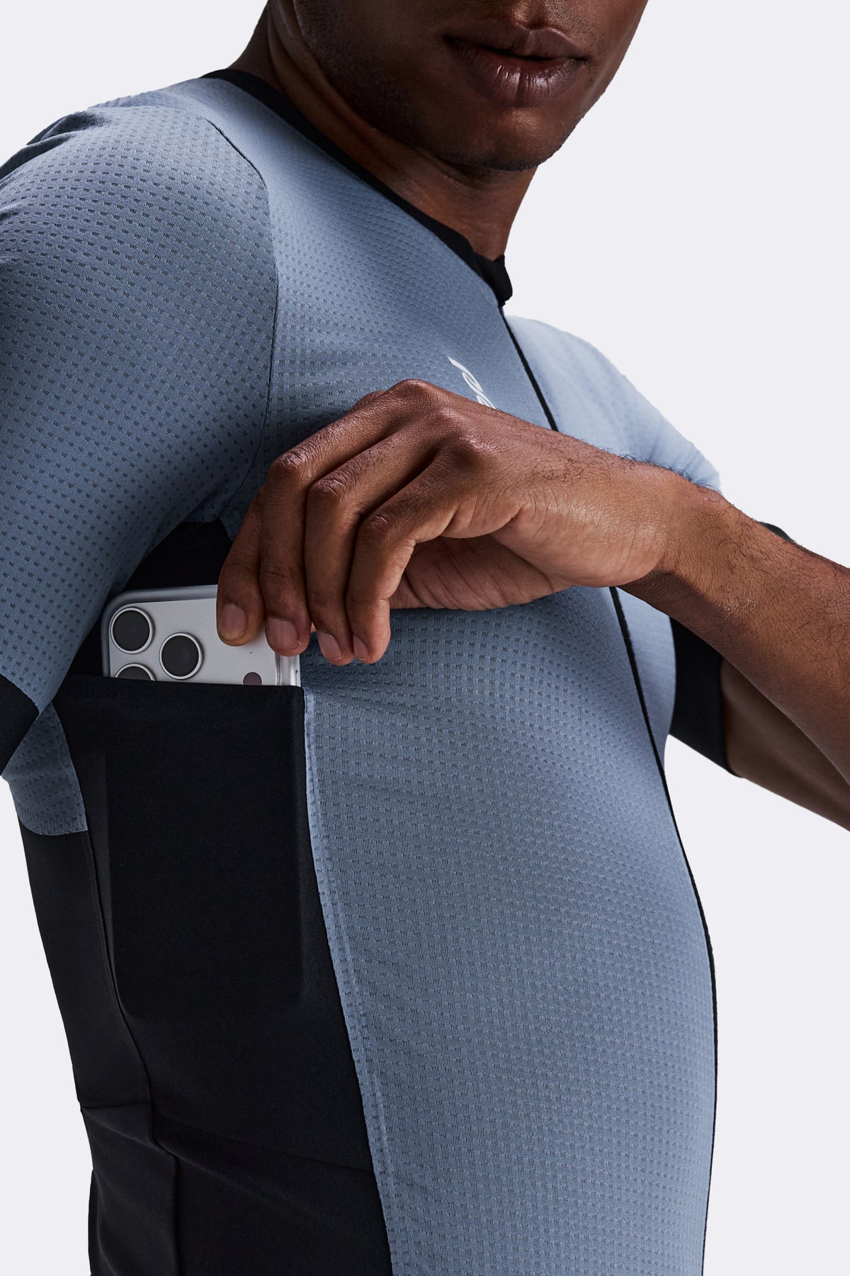 Men's GeoMesh™ 2-Way Zip Race Top - Steel Horizon